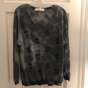 Vintage Havana Tie Dye Sweater with Skulls